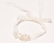 Hårbånd til nyfødtfotografering - Små perler Hvite