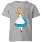 Disney Alice In Wonderland Surprised Alice Kids' T-Shirt - Grey - 11-12 Years