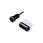 2 st/set 3,5 mm hörlursuttag dammskydd och USB typ C-port dammskydd för Xiaomi 4C/ 5S/ Letv 1S/ Huawei P9/ Honor V8/ Galaxy S8/ S8+/ LG V30/ V20  (svart)