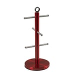 Morphy Richards Mug Cup Tree Rack - (Assembled) - Red - Holds 6 Cups - H36cm