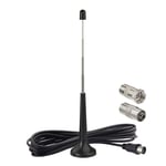 Bingfu DAB FM Radio Antenna Telescopic FM Aerial Rod FM Antenna with Magnetic Base and 3Meter Extension Cable for Hifi indoor Portable Radio Tuner Stereo AV Receiver Stereo Amplifier HiFi Receiver