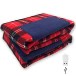 USB Heated Throw Blanket Electric Outdoor Soft Plush Heating Wrap Stadium Blanket Removable Washing for Car Home Office Traveling Camping, 88x65cm