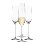 Schott Zwiesel Fortissimo Lot de 4 flûtes à champagne élégantes avec point de mouture, verres en cristal Tritan lavables au lave-vaisselle, fabriqués en Allemagne (n° d'article 123686)