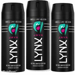 3 X Lynx JAVA Retro Limited Edition Deodorant Body Spray 150ml Mens Him Iconic