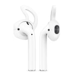 Amial Europe - Ear Hooks Earbud Tips with Wings Compatible with AirPods EarPods Earphones [4 Pairs] Headset Anti-Slip Silicone Soft Ear Covers (White)