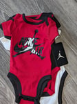Nike Air Jordan Baby Bodysuits Vests New Pack x3 Size Age 3- 6 Months Red Black