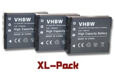 3 x Batterie Li-Ion 1100mAh (3.6V) pour appareil photo Casio série Exilim, par ex. EX-H30, EX-ZR100, EX-ZR200, EX-ZR300, etc. Remplace : NP-130.