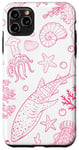 Coque pour iPhone 11 Pro Max Récifs coralliens coquillage étoile de mer plage rose baleine requin corail