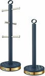 Tower T826092MNB Empire 6 Cup Mug Tree/Kitchen Pole Midnight blue -Brand New