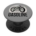 Gasoline Soleil Gris - Motard Moto Rétro Vintage Café Racer PopSockets PopGrip Interchangeable