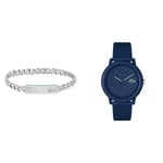 Lacoste Analogue Quartz Watch for Men with Navy Blue Silicone Bracelet - 2011172 Men's Baseline Collection Chain Bracelet - 2040081