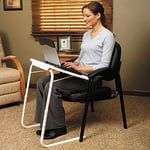 Adjustable Folding Table for TV, Dinner, Laptop, Travel Desk Table Mate White