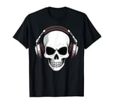 Music Forever Skull With Headphones Halloween Men Women Kids T-Shirt