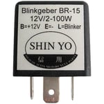 SHINYO Blinkersrelä Sy-02, 3-pol, 12 Vdc, 1-100 Watt