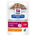 Hill's Prescription Diet i/d Digestive Care kattefôr med Kylling - 48 x 85 g