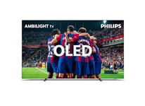 PHILIPS Ambilight OLED708/12 55 inch Smart 4K OLED TV | UHD & HDR10+ | 120Hz | P5 AI Perfect Picture Engine | Dolby Atmos | 20W Speakers | Google Assistant & Alexa Compatible