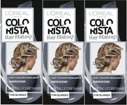 3 x Loreal Colorista Hair Makeup Metallic Grey Temporary Hair Colour 30ml