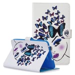 COOSTOREEU Galaxy Tab E 8.0 Inch (SM-T375) Case, Card Slot and Wallet, PU Leather and Folding Stand Smart Case Cover for Samsung Galaxy Tab E 8.0" T375 + 1 Free Stylus Pen, Butterfly 2
