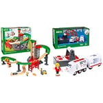 BRIO World Railway Lift & Load Warehouse Set for Children Age 3 Years Up & World Remote Control Travel Train Toy for Kids Age 3 Years Up - Compatible With Most Railway Sets and Accessories