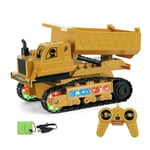 XIAOKEKE Remote Control Excavator, 2.4G Electric RC Car with Lamp 4 Channel Remote Control Transporter Multifunctional RC Excavator 1/24 Simulation Model Forklift Children's Toy Gift,Style 3