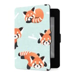 Case for Kindle Paperwhite 1 2 3 Case, Seamless Cute Red Panda Bamboo Vector Pu Leather Case Cover With Smart Auto Wake Sleep For Amazon Kindle Paperwhite（fits 2012, 2013, 2015 Versions)