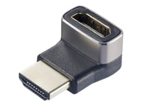 Speaka Professional Sp-11302012 Hdmi Adapter [1X Hdmi-Stik - 1X Hdmi-Tilslutning] Sort, Sølv Uhd 8K @ 60 Hz, Uhd 4K @ 120 Hz Vinklet 90° Foroven