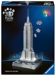 Ravensburger - Puzzle 3D Building - Empire State Building illuminé - A partir de 10 Ans - 216 pièces numérotées à Assembler sans Colle - Accessoires de Finition Inclus - 12008026