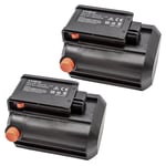 vhbw 2x Batteries compatible avec Gardena EasyCut Li-18/23 R (9823-20), EasyCut Li-18/50 (8877-20) (1500mAh, 18V, Li-ion)