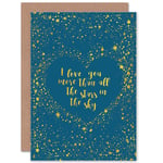 Valentines Card Quote I Love You Star Sky Romance Cute Message Greeting Card