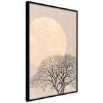 Plakat - Morning Full Moon - 40 x 60 cm - Sort ramme