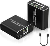 Switch Rj45 2 Ports 1000Mbps Network Lan Switch,Répartiteur Ethernet Rj45 1 To 2 Switch Ethernet Gigabit Network Splitter Pour Ordinateurs,Commutateurs,Routeurs,Téléviseurs,Boîtiers Décodeurs
