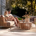 Cane-Line Basket soffbord natur Ø75 cm Cane-line weave®, Galvaniserat stål, Keramik, Konstrotting