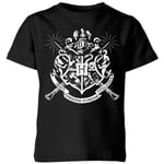 Harry Potter Hogwarts House Crest Kids' T-Shirt - Black - 7-8 ans - Noir