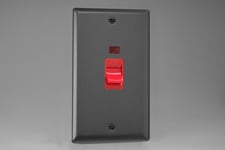 Varilight XP45N Graphite 21 45A Cooker Switch Vertical Twin Plate + Neon