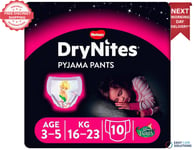 Huggies DryNites Pyjama Pants - Girls 3-5 Years - 16 - 23kg - 1 Pack of 10