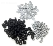 LEGO WHEELS 200 Piece Set - 40 GREY Plates / Axles - 80 Tyres - 80 Wheels
