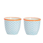 Hand-Printed Plant Pots 14cm Pack of 2