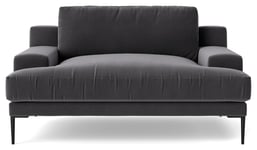 Swoon Almera Velvet Cuddle Chair - Granite Grey