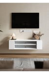 2 Layers Wall Mounted Floating TV Stand Modern TV Cabinet Unit