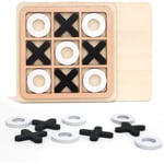 Kryss och tvärs-spel, Tic Tac Toe-spel, brädspel för familjer, XO-schackbrädespel, klassiska brädspel, interaktivt barnspel i trä, familjespel B 1 Pcs Black