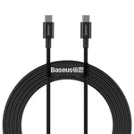 Baseus Superior Series 100W USB-C til USB-C Kabel - 2 Meter - Svart