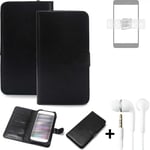 phone Case Wallet Case for Samsung Galaxy S23+ + earphones cell phone black