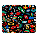 Tribal Monster Boy Kids Party Cute Feathers Eyes Home School Game Player Computer Worker MouseMat Mouse Padch
