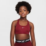 Nike Dri-FIT Swoosh Sports BH Stl. L 146-156 Röd för löpning och träning