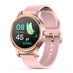 Otti Smartwatch Fitness tracker with FULL-TOUCH display,make/answer phone calls,heart rate&blood pressure monitor (PINK)