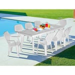 Table d'extérieur Dhristo, Table rectangulaire, Table de jardin ou de bar extensible, 100% Made in Italy, 160-220x90h74 cm, Blanc - Dmora