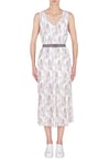 Armani Exchange Women's Plisse, Classic Fit Dress, Opt. White Secret Garden, 6