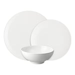 Denby White Porcelain Dinner Set for 4-12 Piece Classic Tableware Set - Dishwasher Microwave Safe Crockery Set - 4 x Dinner Plate, 4 x Medium Plate, 4 x Cereal Bowl