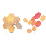 Nanoleaf Elements Hexagones Effet Bois Kit de Démarrage - 7 Panneaux Lumineux & Shapes Hexagons Kit de Démarrage - 9 Panneaux Lumineux