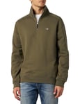 GANT Men's Shield Half Zip Sweatshirt, Juniper Green, XL